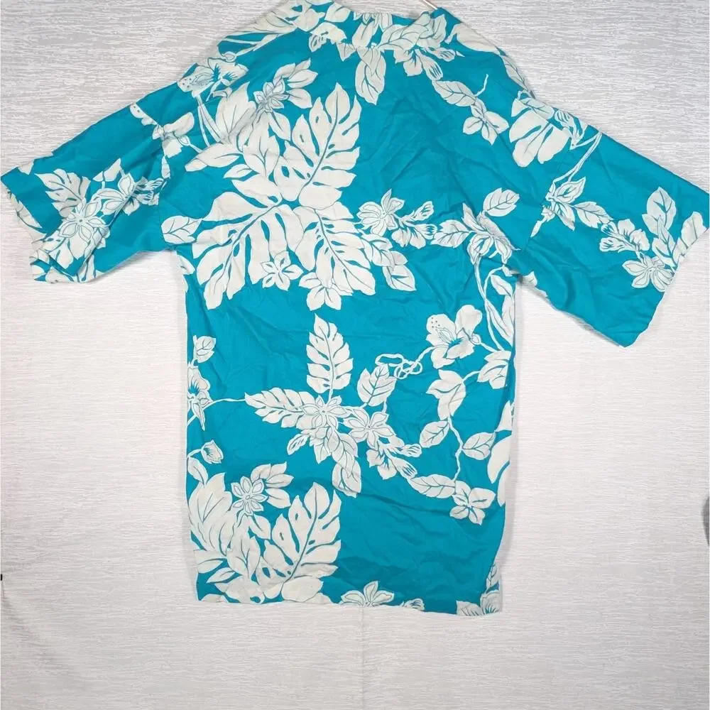 Vintage Hilo Hattie Cover All Wrap Womens Blue Floral 1970s Original W/Belt